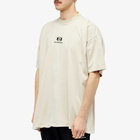 Balenciaga Men's Small Logo T-Shirt in Light Beige/Black