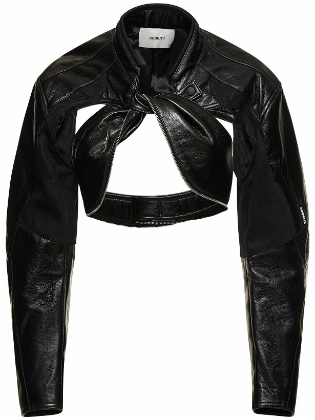 Photo: COPERNI - Faux Leather Cutout Cropped Biker Jacket