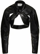 COPERNI - Faux Leather Cutout Cropped Biker Jacket