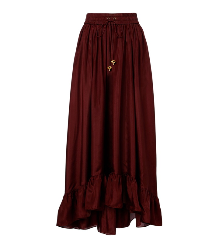 Photo: Zimmermann Aster gathered silk habotai maxi skirt
