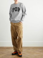 Pop Trading Company - Arch Logo-Appliquéd Cotton-Blend Jersey Sweatshirt - Gray