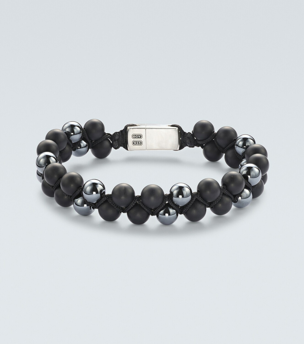David Yurman Spiritual Beads sterling silver bracelet with onyx