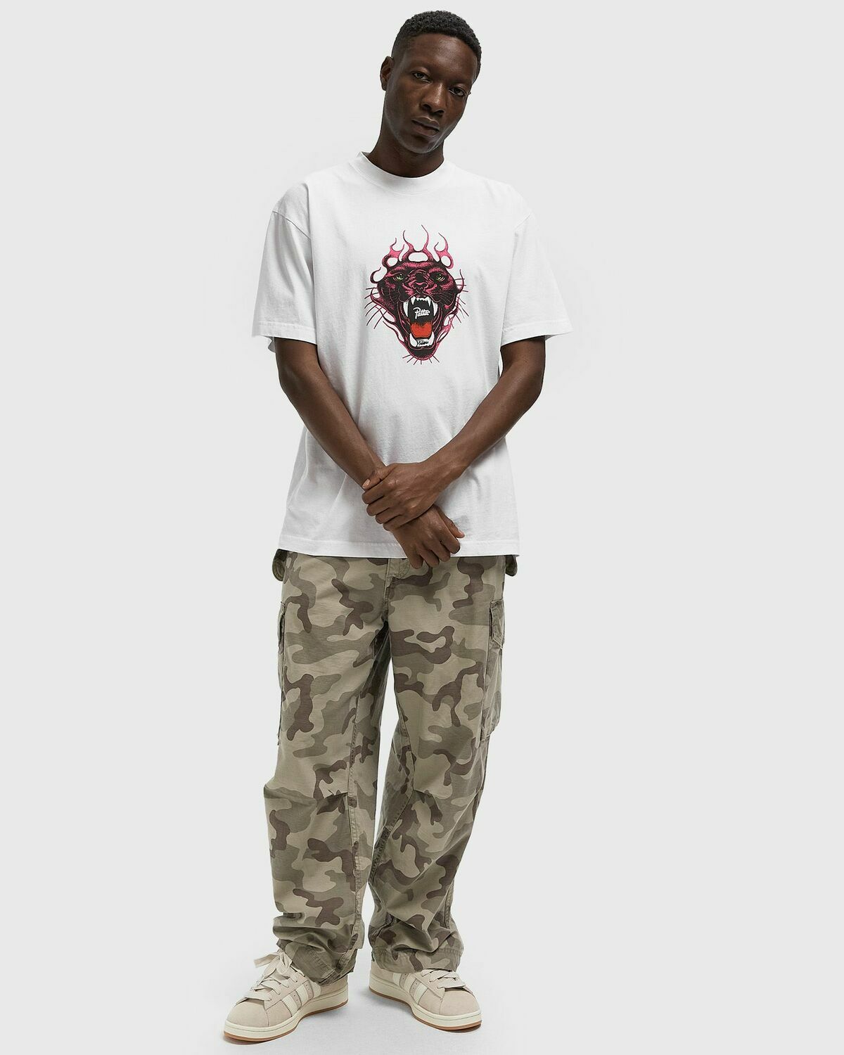PATTA Fire Panther Tee White Mens Shortsleefe
