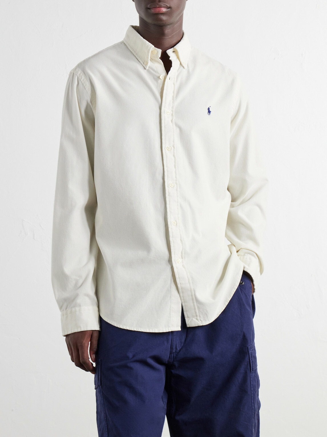 Polo Ralph Lauren - Button-Down Collar Cotton-Corduroy Shirt - Neutrals