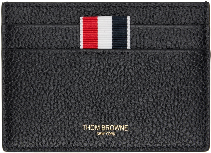 Photo: Thom Browne Black Pebble Grain Goose Embroidery Card Holder