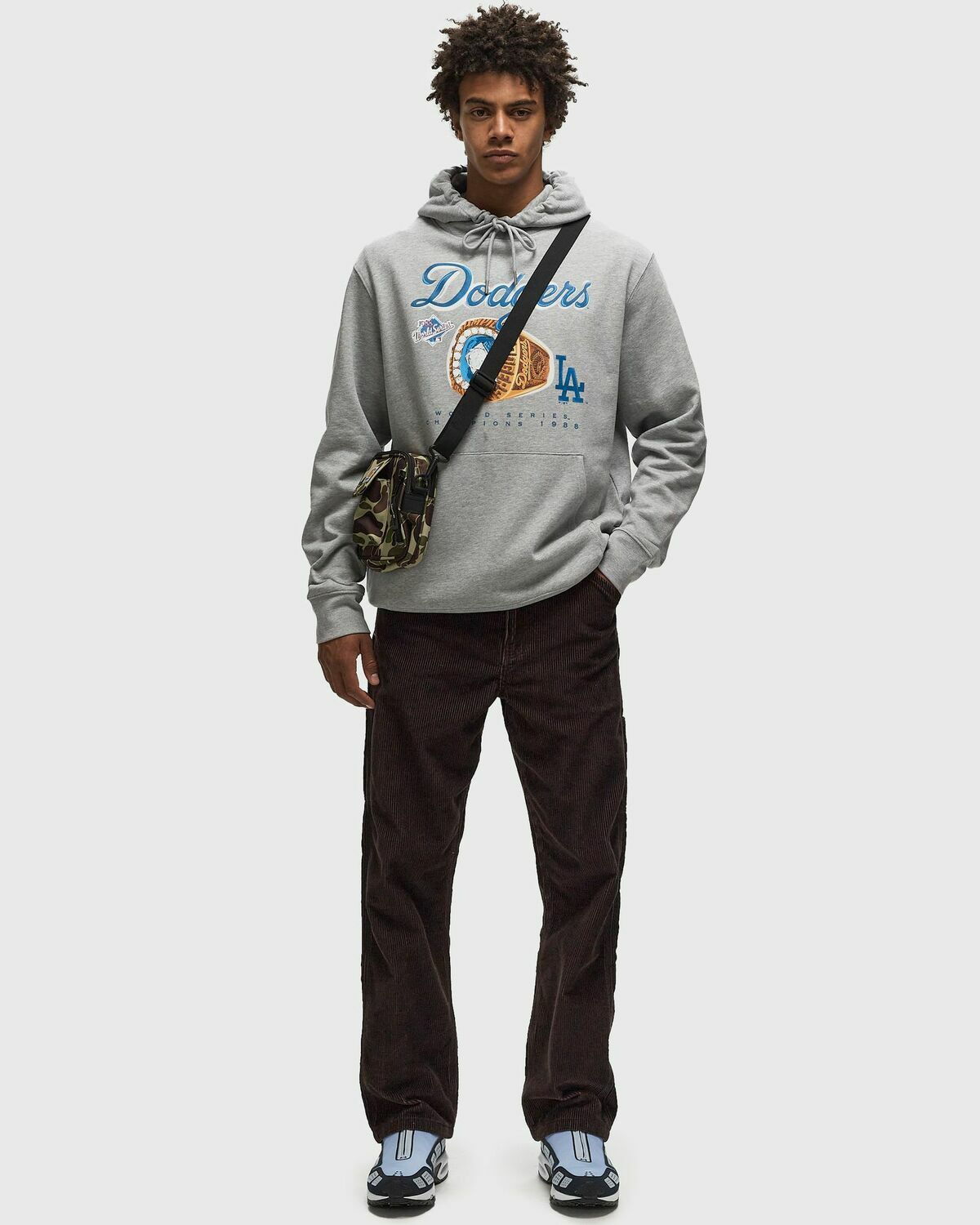 Fanatics Dodgers Champs Ring Hoodie Grey Mens Hoody