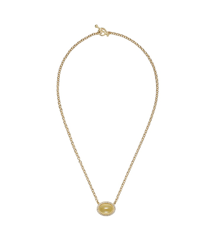 Photo: Octavia Elizabeth Bermuda Grass 18kt gold chain necklace with beryl and diamonds