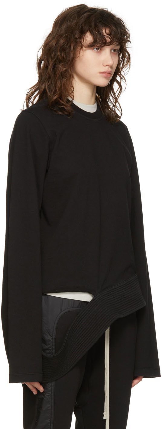 rick owens drkshdw black longline sweatshirt