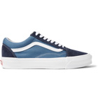 Vans - UA OG Old Skool LX Leather-Trimmed Canvas and Suede Sneakers - Blue