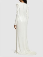 GALVAN Grace Fitted Long Sleeve Maxi Dress