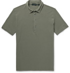 Incotex - Slim-Fit Cotton-Piqué Polo Shirt - Army green