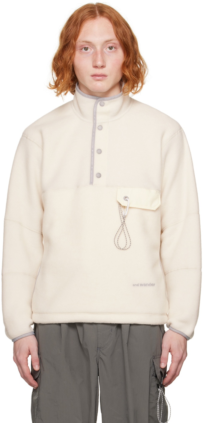 and wander Off-White Embroidered Sweatshirt and Wander