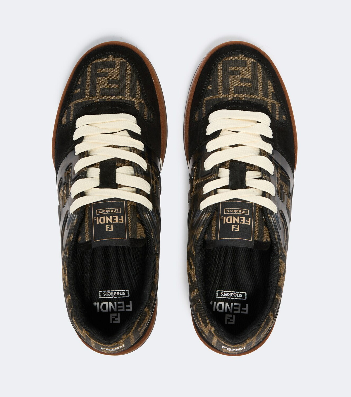 Fendi Fendi Match FF Zucca suede-trimmed sneakers