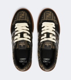 Fendi Fendi Match FF Zucca suede-trimmed sneakers