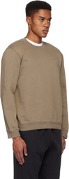 SKIMS Taupe Fleece Lounge Classic Crewneck Sweatshirt