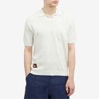Percival Men's Blackjack Negroni Knitted Polo Shirt in Cream