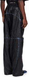 ADER error Black Painted Leather Pants