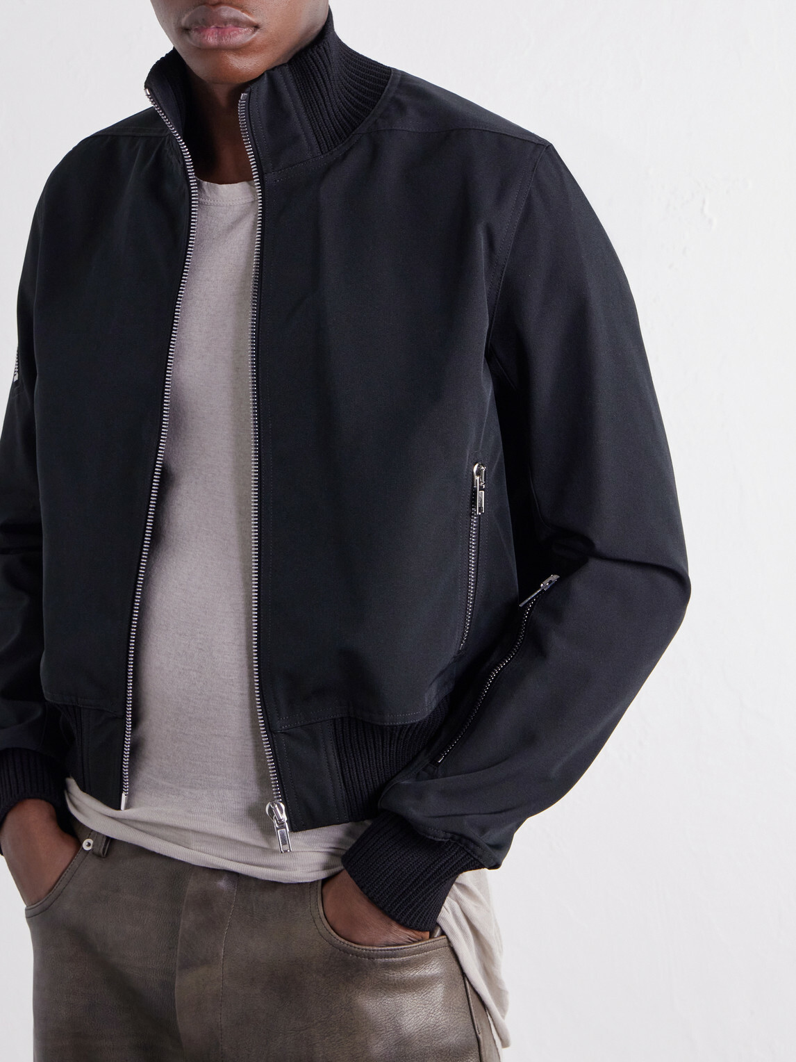 Rick Owens - Rib-Trimmed Canvas Blouson Jacket - Black