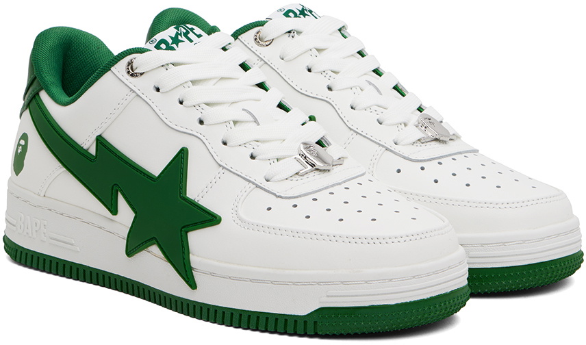BAPE White & Green STA OS #2 Sneakers A Bathing Ape