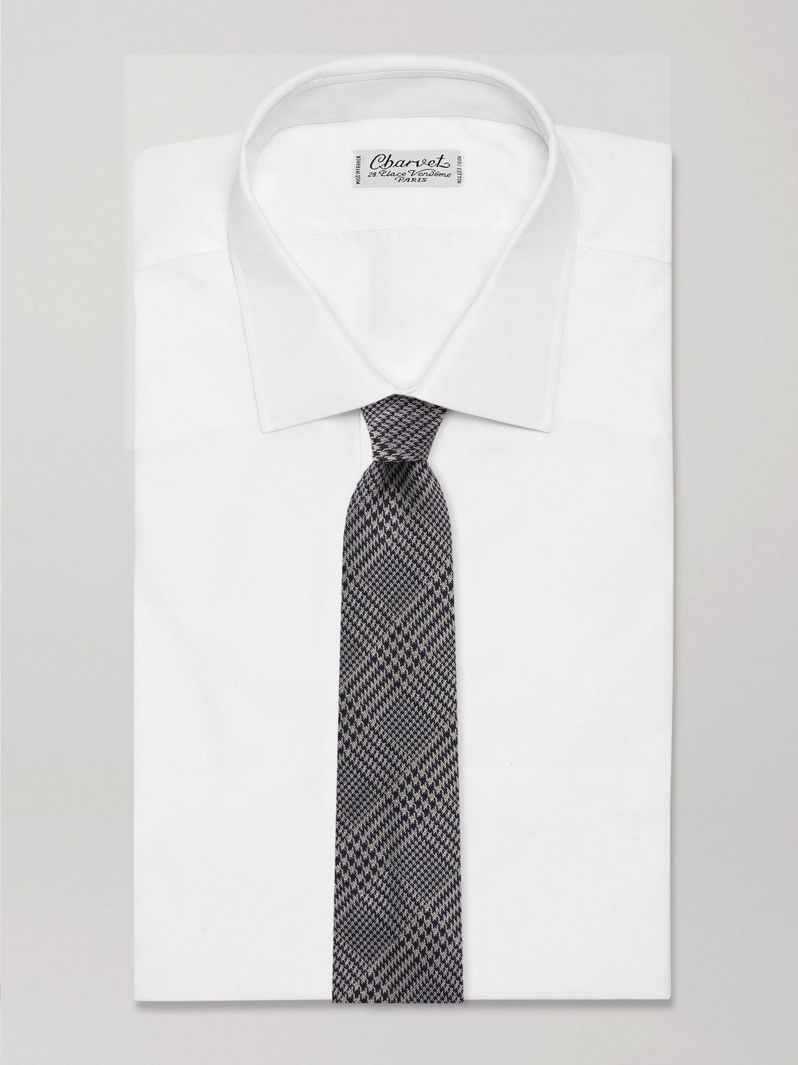 Anderson & Sheppard - 9cm Checked Silk and Wool-Blend Tie