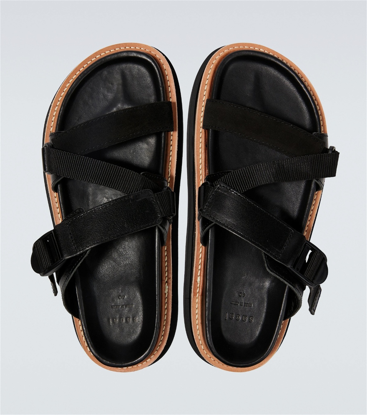 Sacai - Hybrid Belt leather platform sandals Sacai