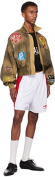 Mowalola Brown Crash Denim Bomber Jacket