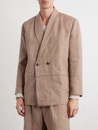Kartik Research - Rabari Embroidered Linen Blazer - Brown