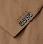 Lardini - Unstructured Double-Breasted Cotton-Blend Poplin Suit Jacket - Brown