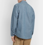 Chimala - Paint-Splattered Cotton-Chambray Shirt - Blue