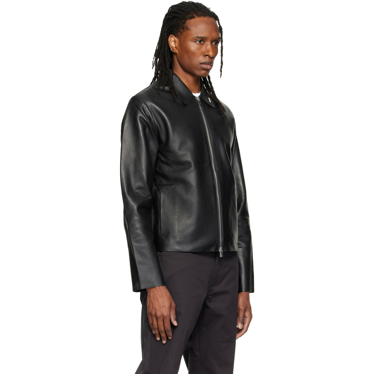 HELIOT EMIL Black Tremor Leather Jacket
