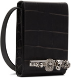 Alexander McQueen Black Small Four Ring Pouch