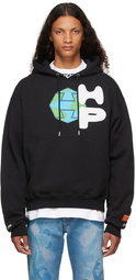 Heron Preston Black Spray Globe Hoodie