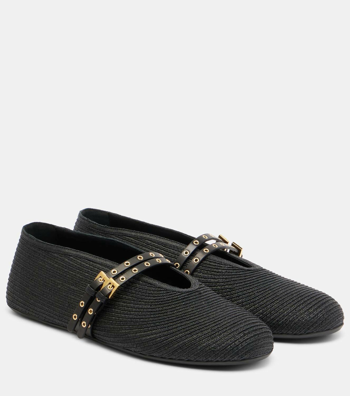 ALAIA BALLET FLATS IN DEEP PINK VELVET main image 0