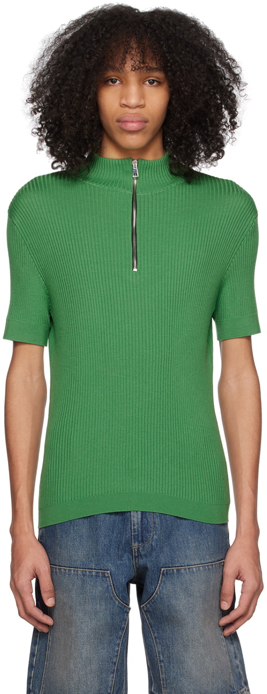 Winnie New York Green Half-Zip Turtleneck