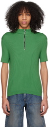 Winnie New York Green Half-Zip Turtleneck