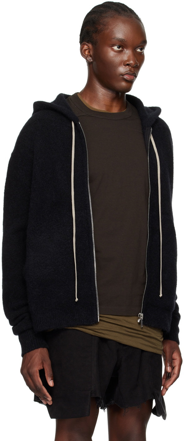 Rick Owens Black Porterville Zipped Hoodie Rick Owens
