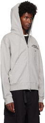 Kijun Gray Rivet Zip Hoodie