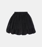 Alaïa High-rise cotton-blend miniskirt