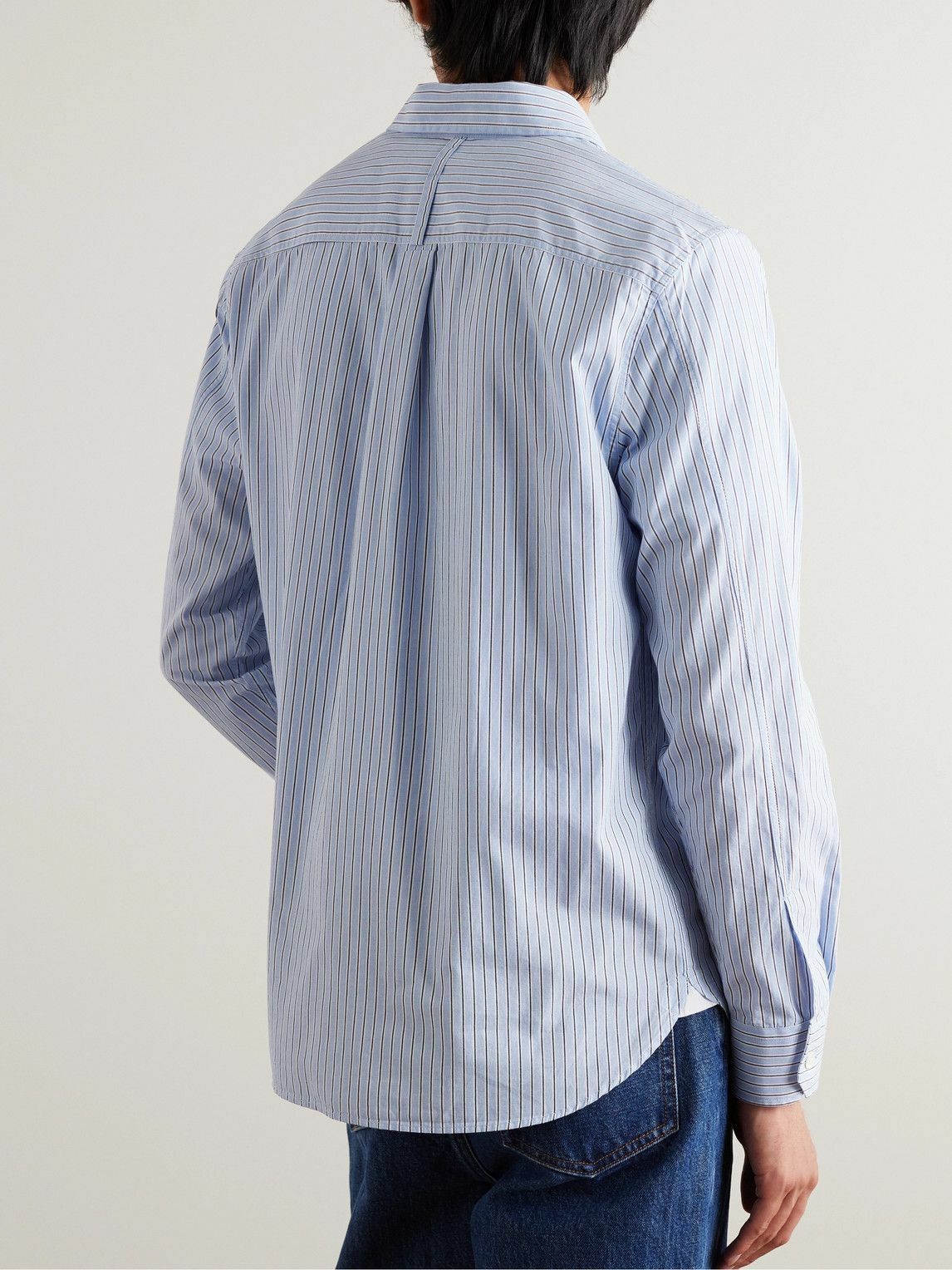 トップス MR P Mr P. - Pinstriped Cotton Oxford Shirt - Blue Mr P.