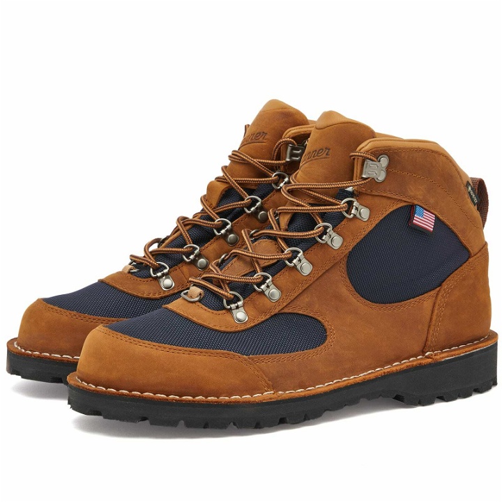 Photo: Danner Men's Cascade Crest Hiking Boot in Grizzly Brown/Ursula Blue