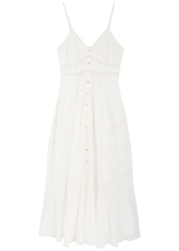 Photo: Loveshackfancy Esilda Lace-detailed Cotton Midi Dress White