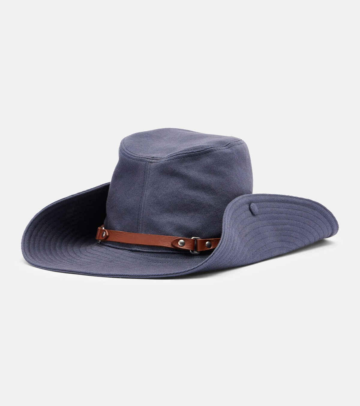 Miu Miu Leather-trimmed cotton cowboy hat