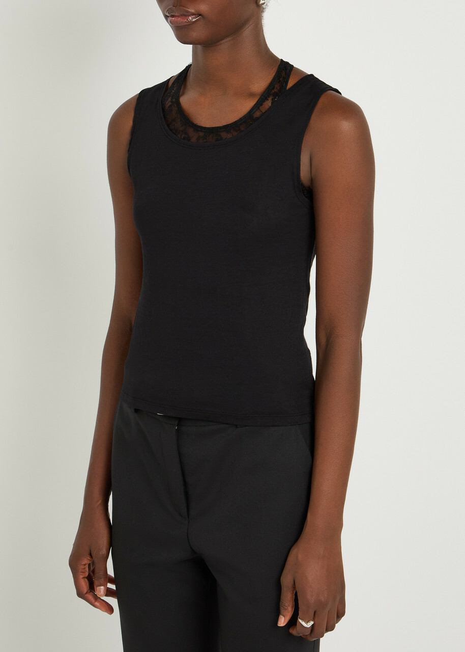 Our Legacy Swim Layered-effect Cotton-blend Tank Black