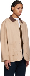 LE17SEPTEMBRE Tan Knit Collar Field Jacket