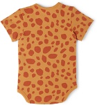 Jellymallow Baby Orange Leopard 'Pit A Pat' Onesie