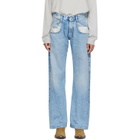 Maison Margiela Blue Contrasted Pockets Straighte Jeans