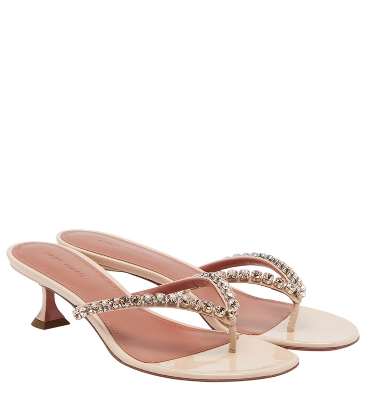 Photo: Amina Muaddi Gigi embellished leather thong sandals