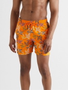 Vilebrequin - Mistral Straight-Length Mid-Length Embroidered Swim Shorts - Orange