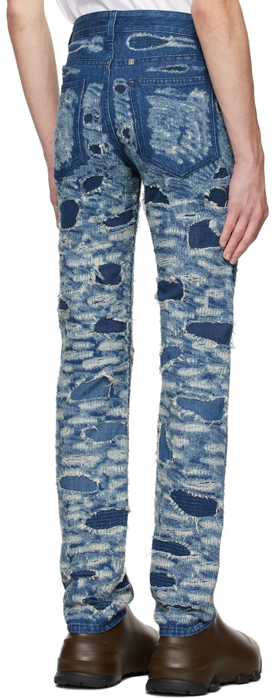 Givenchy Blue Slim Destroyed Jeans
