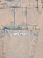 PALM ANGELS Overdye Logo Wide Denim Pants